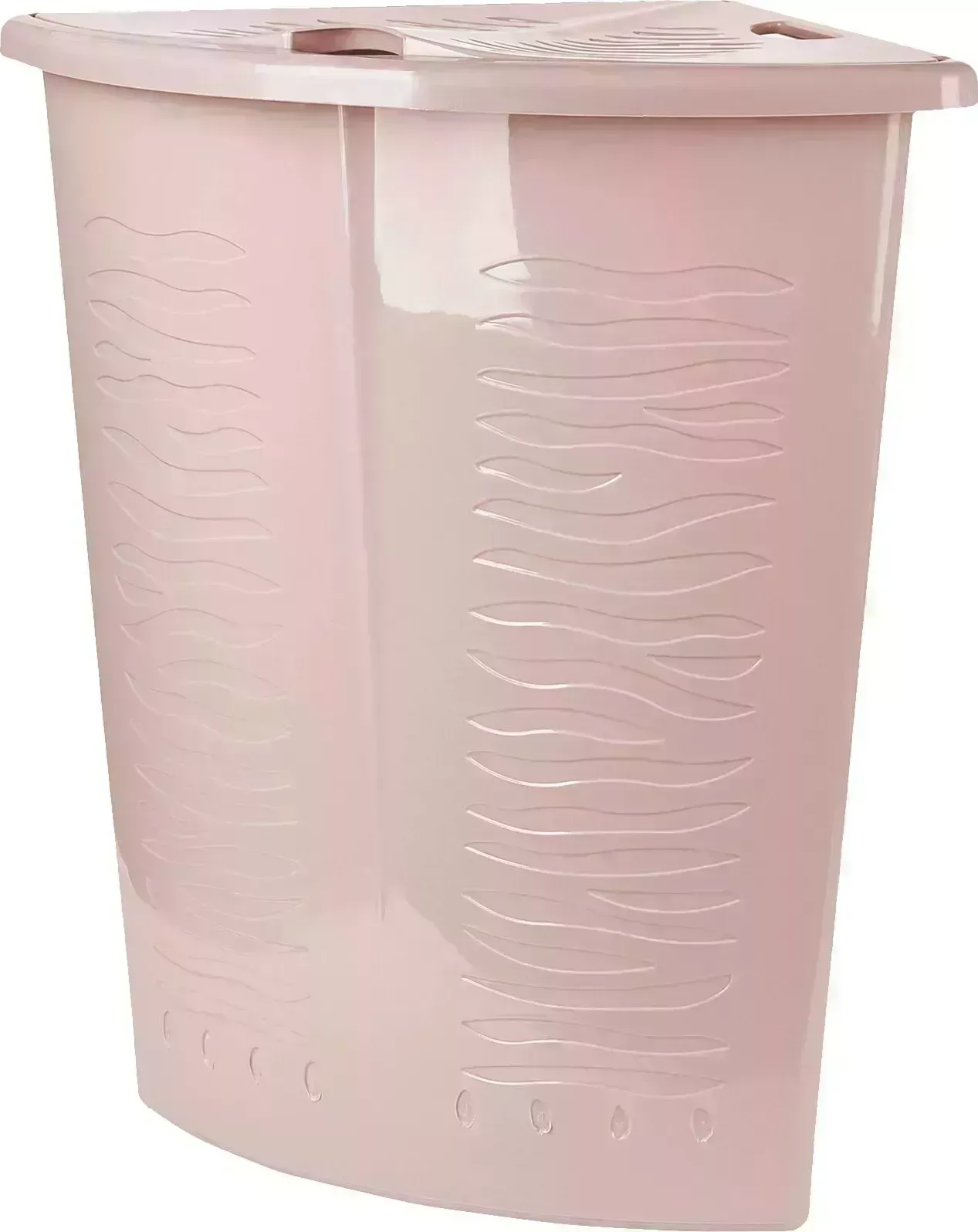 Корзина KEEPLEX KL170011005 Regular с откидной крышкой 40л угловая 50х37х54см бежевый топаз