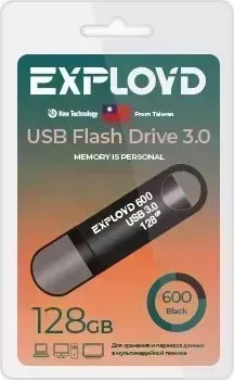 Флеш-накопитель EXPLOYD EX-128GB-600-Black USB 3.0 флэш-накопитель