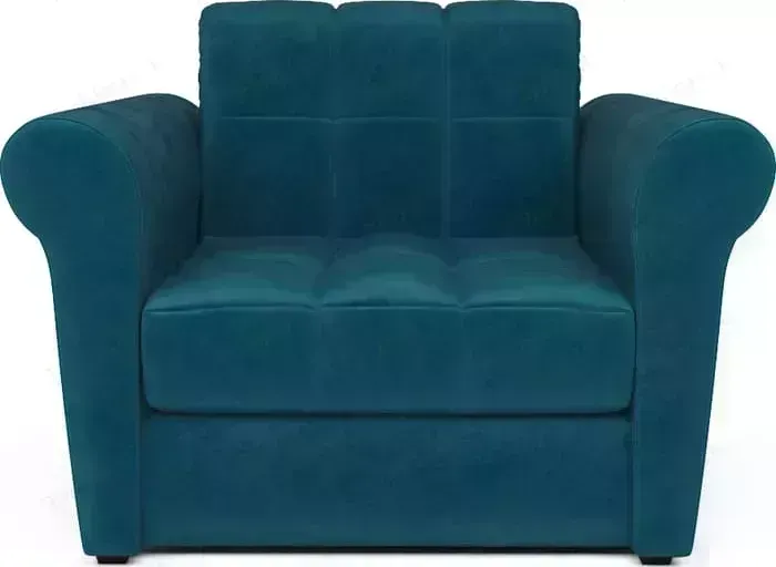 Кресло Mebel Ars Гранд бархат сине-зеленый / STAR VELVET 43 BLACK GREEN ППУ кровать