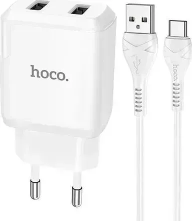 Сетевой адаптер HOCO (6931474740595) N7 2USB 2.1A MICRO USB 1м белый