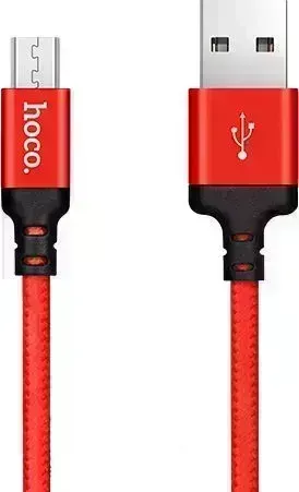 Кабель HOCO (6957531062851) X14 USB (m)-microUSB (m) 1.0м - красный/черный -micro -