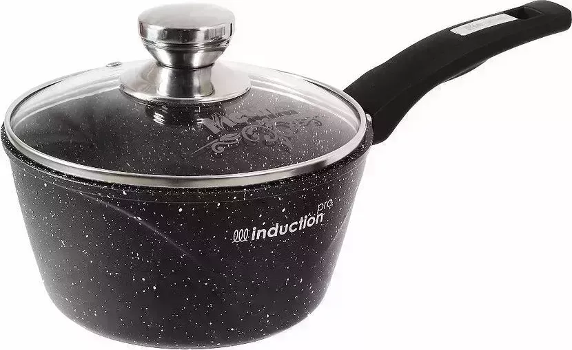 Ковш МЕЧТА 82802И Гранит black Induction Pro 1.7л с несъемн. ручкой и стекл. крышкой