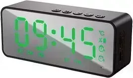 Часы настольные SOUNDMAX SM-1520B(черный с зеленым)