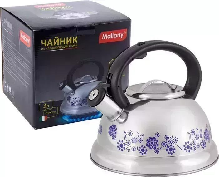 Чайник MALLONY из нерж. стали MAL-0417B с рисунком, меняющим цвет (3,0 литра, , капсульное дно) (002103)