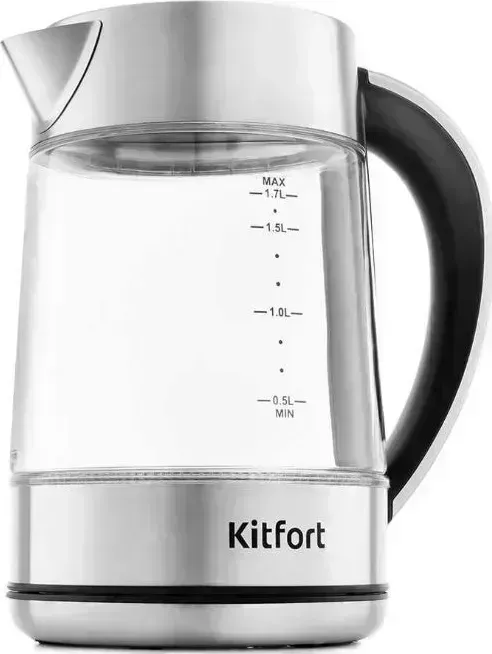 Чайник электрический KITFORT KT-690 прозрачный (стекло)