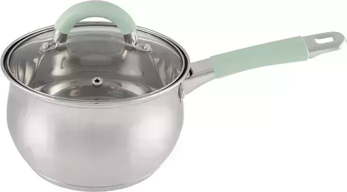 Ковш MALLONY MENTOLO, 1,9 л, из нержавеющей стали с крышкой, ручки с силиконом (103575)