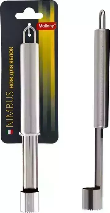 Нож MALLONY для яблок из нержавеющей стали, NIMBUS, 20*2 см, овальная ручка с подвесом (007419)