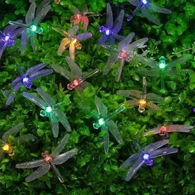 Гирлянда INBLOOM на солн. батарее, 25LED, 7м, мульти, 2 реж, стрекоза, ПВХ, 2V80mA,1.2V600mAh 185-041 батарее 2