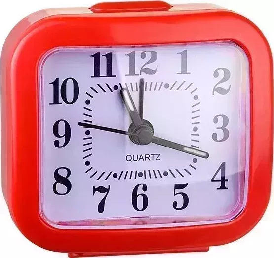 Часы настольные PERFEO (PF_C3101) Quartz "PF-TC-004", прямоугольные 8*7,5 см, красные