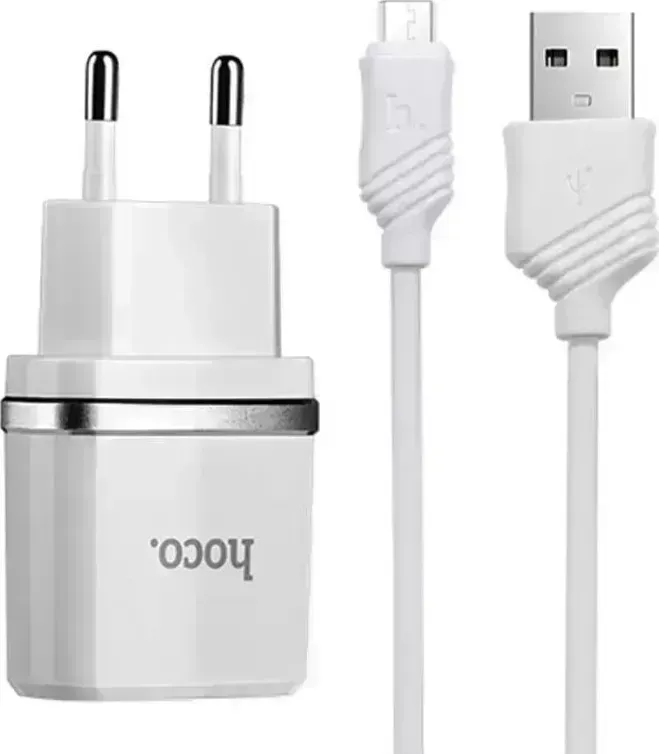 Сетевое зарядное устройство HOCO (6957531047742) C11 1USB 1A MICRO USB 1м белый