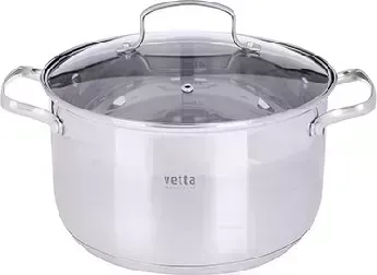 Кастрюля VETTA Берн 24х14см. 6,1л. со стекл. крышкой, индукция 822-102