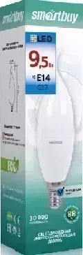 Лампа светодиодная SMARTBUY (SBL-C37-9_5-60K-E14) C37-9.5W/6000/E14 (10)