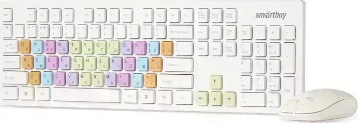 Клавиатура SMARTBUY (SBC-218346AG-W) цветные клавиши +мышь