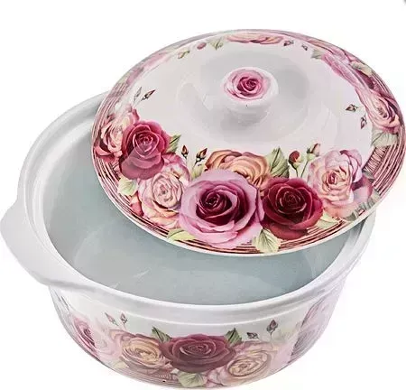 Кастрюля MAYER&BOCH 24790 (1л) керам.в плет.подст МВ (х8) + корзинка керамика