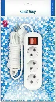 Удлинитель SMARTBUY (SBE-16-3-1.5-ZS) 3 гнз х 1,5 м (16А/3.5кВт, ПВС 3х1.0) с заземлением 3 х м