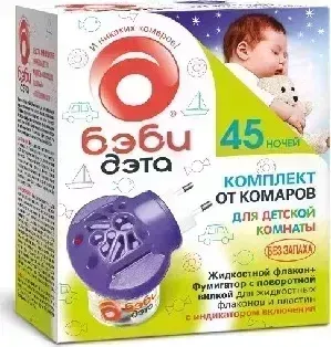 Детский комплект ДЭТА БЭБИ от комаров, флакон 30 мл +электрофумигатор Средство насекомых 30