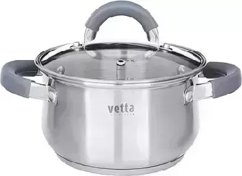 Кастрюля VETTA Вена 16х9,5см. 1,9л. со стекл. крышкой, индукция 822-043