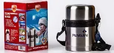Термос PENGUIN из нержавеющей стали с широким горлом ВК-102А , 0,6л