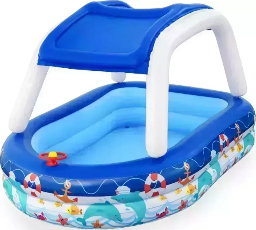 Надувной бассейн BEST WAY BESTWAY с навесом от солнца 54370 SEA CAPTAIN FAMILY POOL (8943)