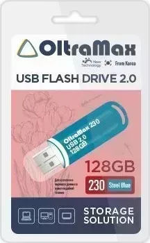 Флеш-накопитель OLTRAMAX OM-128GB-230-Steel Blue USB флэш-накопитель