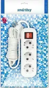 Удлинитель SMARTBUY (SBE-16-3-05-ZS) 3 гнз х 5,0 м (16А/3,5кВт, ПВС 3х1.0) с заземлением 3 х м
