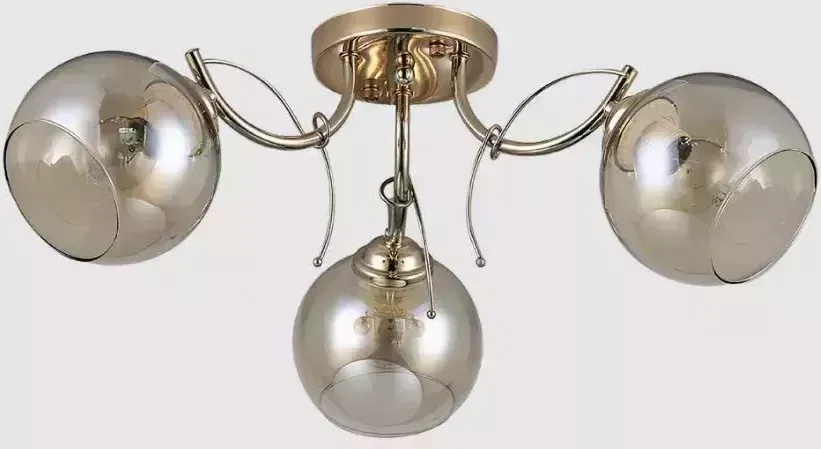 Люстра RITTER 52541 7 Modern 06650/3 3хE27, 490х490х200мм, золото, СВЕТИЛЬНИКИ ПОТОЛОЧНЫЕ, ЛЮСТРЫ 7