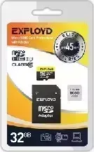 Карта памяти EXPLOYD MicroSDHC 32GB Class10 + адаптер SD (45MB/s)