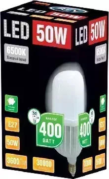 Лампа светодиодная REV 32421 8 T125 E27 50W 6500К дневной свет