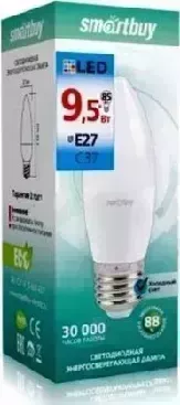 Лампа светодиодная SMARTBUY (SBL-C37-9_5-60K-E27) C37-9.5W/6000/E27 (10)