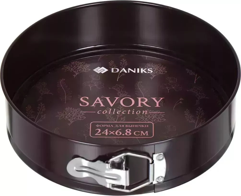 Форма для выпечки DANIKS Savory антиприг 24*6,8см круглая, корич 363069