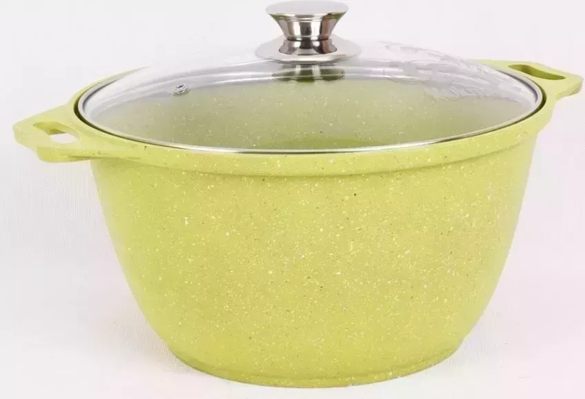 Кастрюля КУКМОР к61tsl а/пр литая 6,0л стекл/кр Trendy style lime