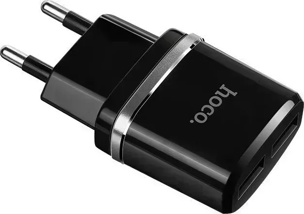 Сетевое зарядное устройство HOCO (6957531063094) C12 2USB 2.4A черный