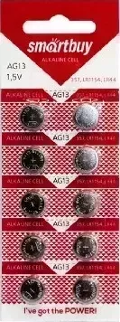 Батарейки SMARTBUY (SBBB-AG13-10B) AG13-10B в упаковке 10шт (цена за 1шт)