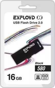 Флеш-накопитель EXPLOYD 16GB-580 черный USB флэш-накопитель