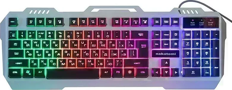 Клавиатура NAKATOMI KG-35U серебро игровая