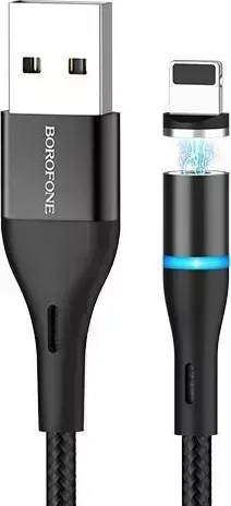 Кабель BOROFONE BU16 USB-Lightning 8 Pin 2.4A 1.2M - черный