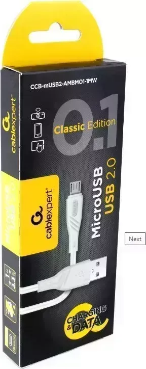 Кабель GEMBIRD /Cablexpert (17915) CB-mUSB2-AMBMO2- CLASSIC 0.2 - 1.0 м - черный
