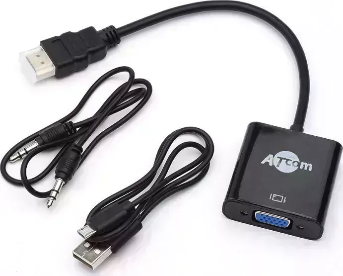 Переходник ATCOM (AT1014) HDMI(m) Vga(f)+Audio+доп.питание 0.1М
