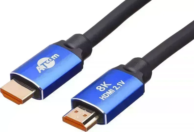 Кабель HDMI ATCOM (AT8888) 2М (HIGH speed, Metal gold, в пакете) 8K VER 2.1