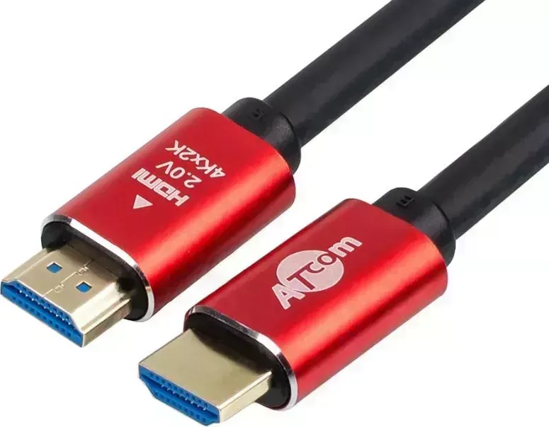 Кабель HDMI ATCOM (AT5940) 1М (Red/Gold, в пакете) VER 2.0