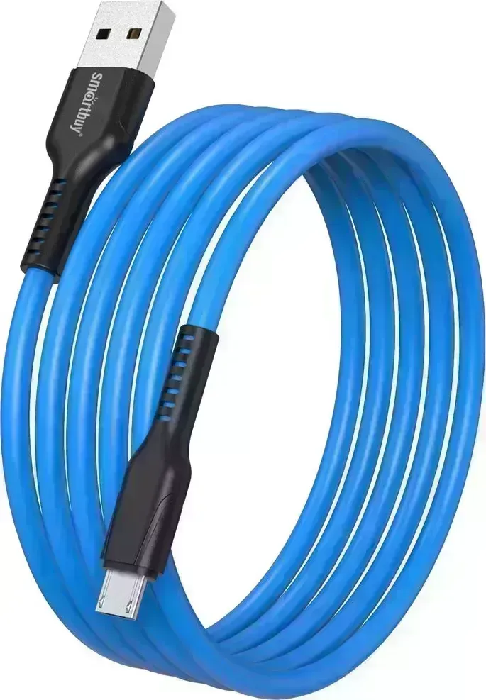Кабель SMARTBUY (iK-12-S21bb) S21 MicroUSB синий, 2.4 А, сил., 1 м