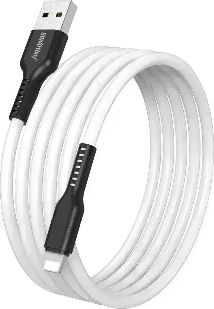 Кабель SMARTBUY (iK-512-S21bw) S21 Lightning белый, 2.4 А, сил.