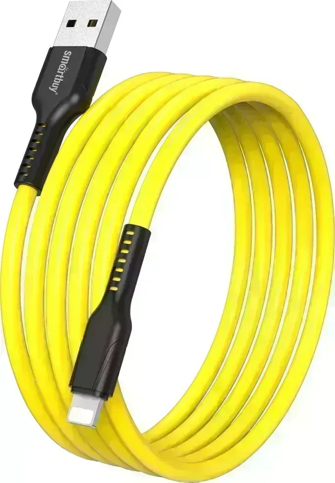 Кабель SMARTBUY (iK-512-S21by) S21 Lightning желтый, 2.4 А, сил., 1 м