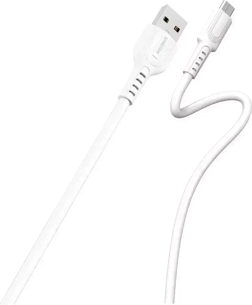 Кабель SMARTBUY (iK-12-S33w) S33 MicroUSB белый, 4 А, мощь, TPE, 1 м