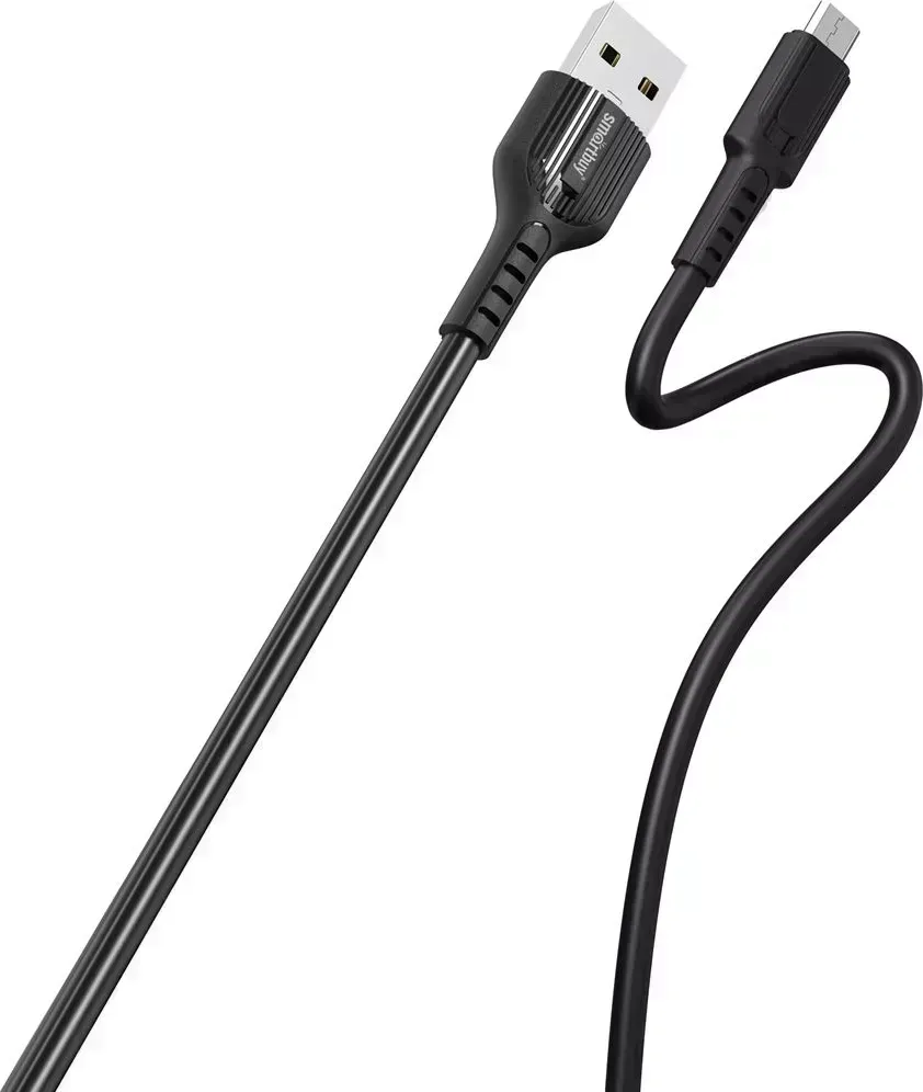 Кабель SMARTBUY (iK-12-S33b) S33 MicroUSB черный, 4 А, мощь, TPE, 1 м