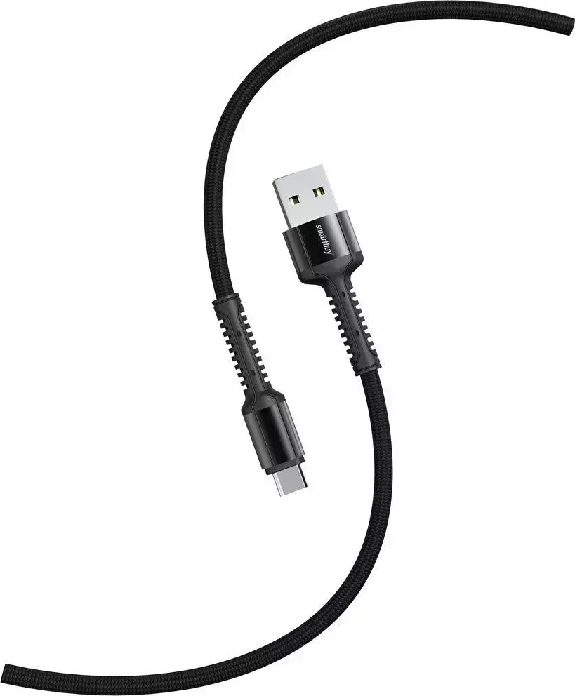 Кабель SMARTBUY (iK-12-S26b) S26 MicroUSB черный.,3 А,QC,нейл.,1м