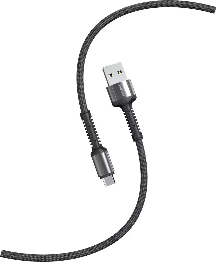 Кабель SMARTBUY (iK-3112-S26bg) S26 Type C черн./сер.,3 А,QC,нейл.,1 м
