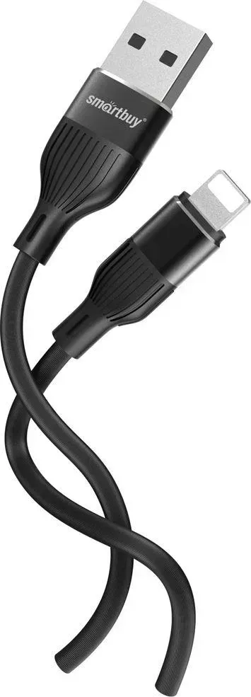 Кабель SMARTBUY (iK-512-S72b) S72 Lightning черный, 2.4 А,сил., 1 м