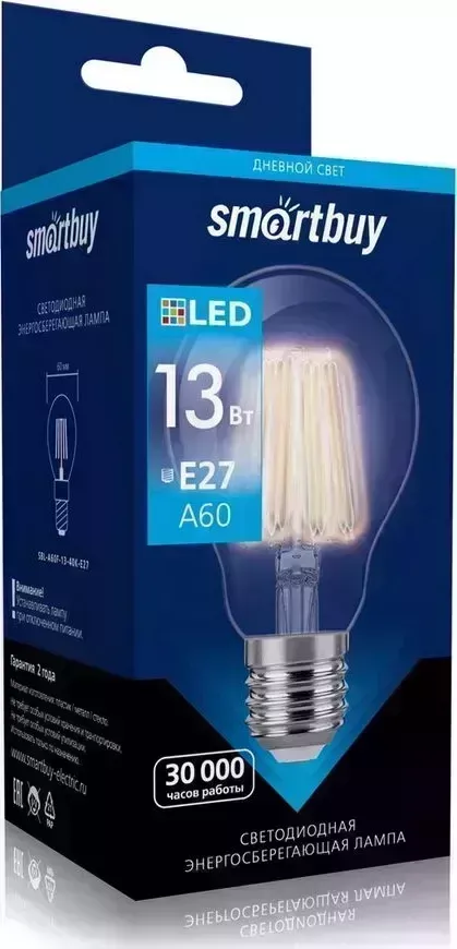 Лампа SMARTBUY (SBL-A60F-13-40K-E27) FIL A60-13W00/E27