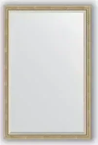 Зеркало Evoform с фацетом в багетной раме Exclusive 113x173 см, состаренное серебро с плетением 70 мм (BY 1212)